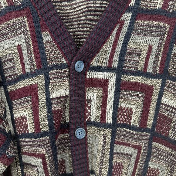VTG Saint Marcus Grandpa Cardigan Sweater Mens M Slouchy Chunky Y2K Academia - Picture 3 of 8